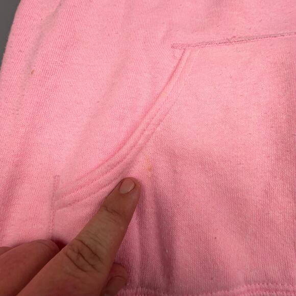 Vintage Delta Zeta Hoodie Pink Green Sorority Small 70s College Greek Letters - Picture 5 of 8